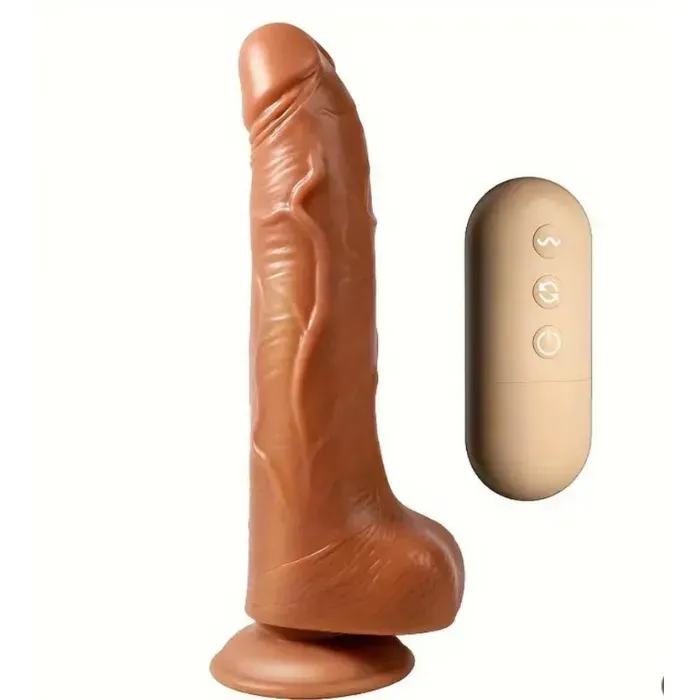 Dildo Vibrador Consolador 360° Giratorio A Control Remoto Realista 20 Cm (Recargable)