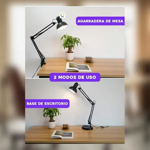 Lámpara Led Mesa Escritorio Brazo Flexible Vintage Mt811