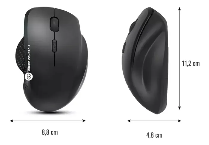 Mouse Ergonómico 6 Botones Recargable Inalambrico