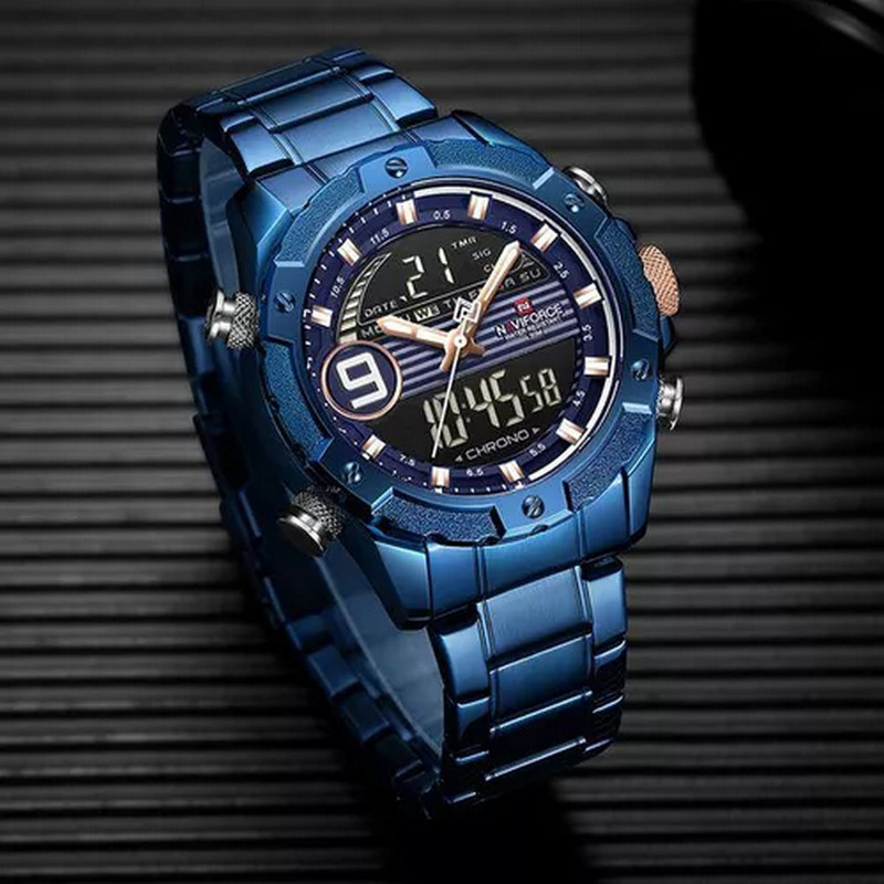 Reloj Naviforce Original Nf 9146 Acero Inoxidable Azul + Estuche