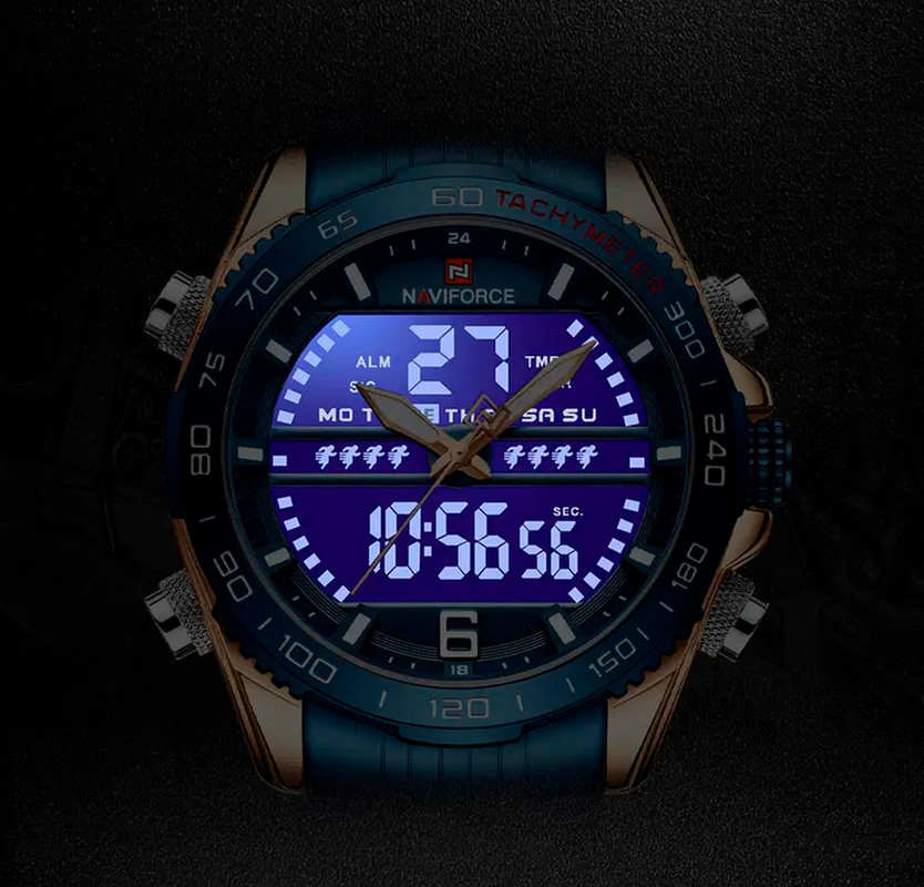 Reloj Naviforce Original Nf 9195 Acero Inoxidable Azul + Estuche