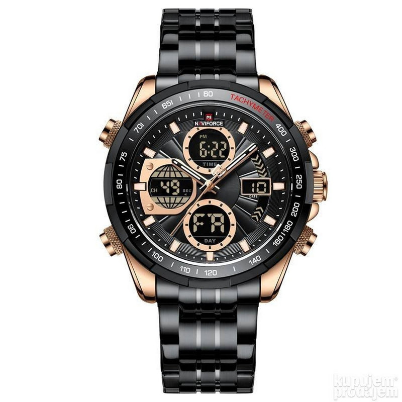 Reloj Naviforce Original Nf 9197 Acero Inoxidable Negro + Estuche