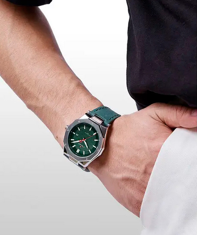 Reloj Naviforce Original Nf 9200 Cuero Hombre Verde + Estuche