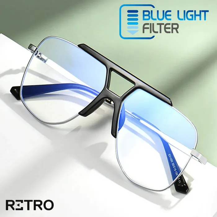 Gafas Óptica Descanso RETRO® Steel Tony Silver Original Luz Azul PC Gamer HD Pro