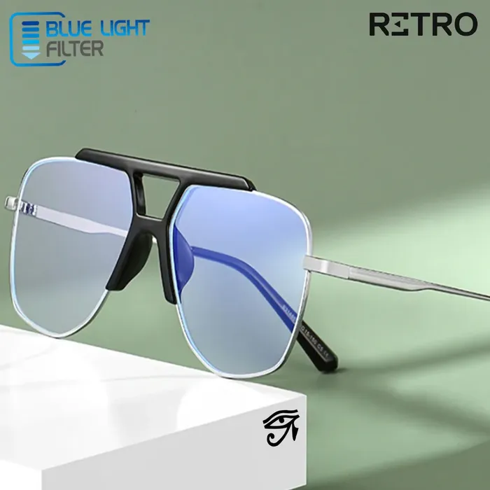 Gafas Óptica Descanso RETRO® Steel Tony Silver Original Luz Azul PC Gamer HD Pro