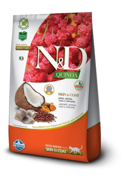 Comida Para Gato N&D Quinoa Adult Skin Peixe 1,5 Kg