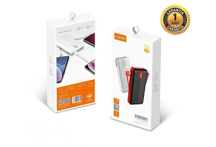 Power Bank Ldnio PL2014 20000Mah Cable V8 - Iphone - Tipo C 