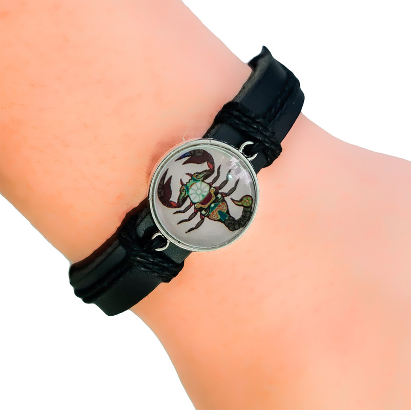 Pulsera Brazalete Cristal Signo Del Zodiaco Escorpion