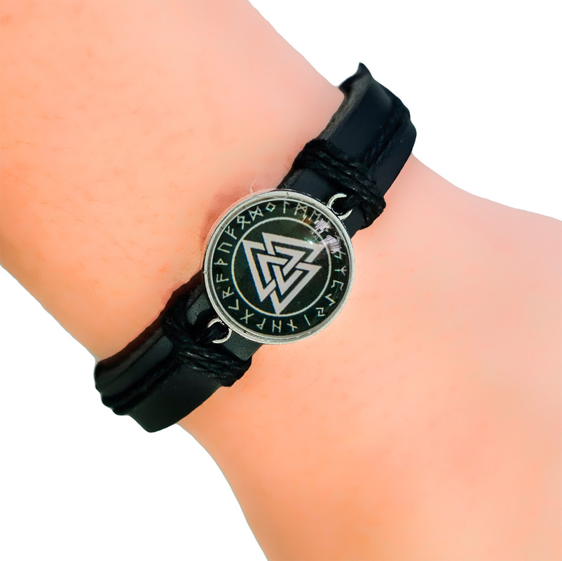 Pulsera Brazalete Cristal Simbolo Triangulo Vikingo