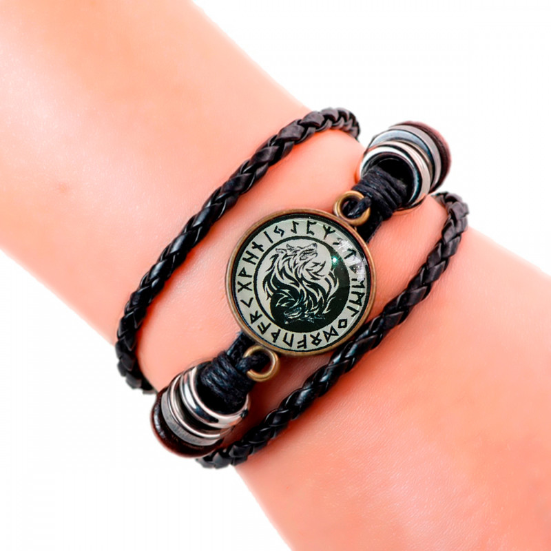 Pulsera Cristal Vikingo Lobo