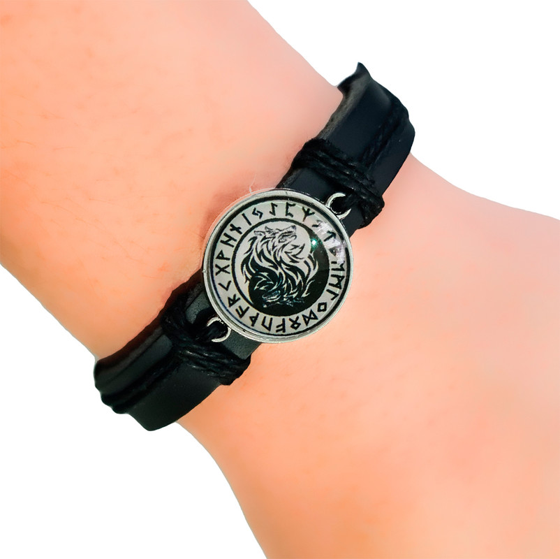 Pulsera Brazalete Cristal Vikingo Lobo