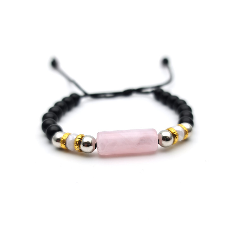 Pulsera Pedreria Cuarzo Dijen Rosa