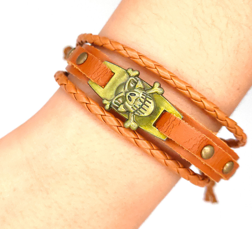 Pulsera Marron Claro Calavera