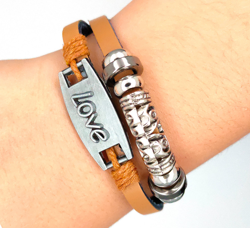 Pulsera Marron Claro Love