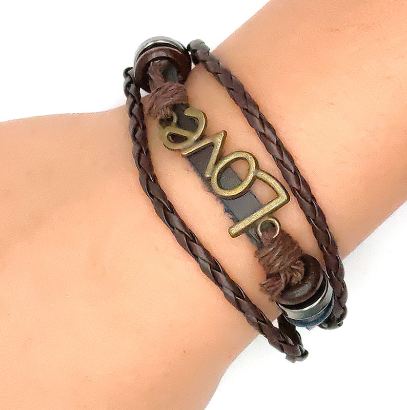 Pulsera Marron Oscuro Love