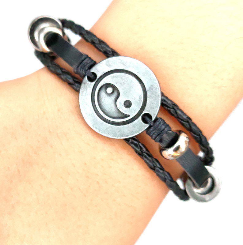 Pulsera Negra Yin Yang