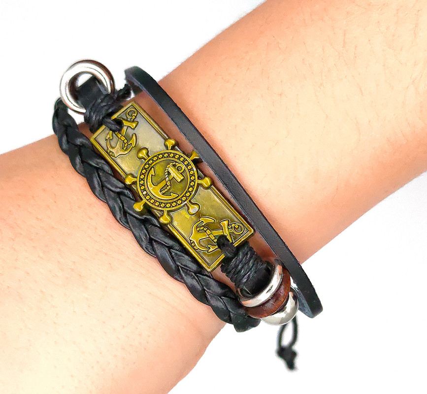 Pulsera Negra Timon Ancla