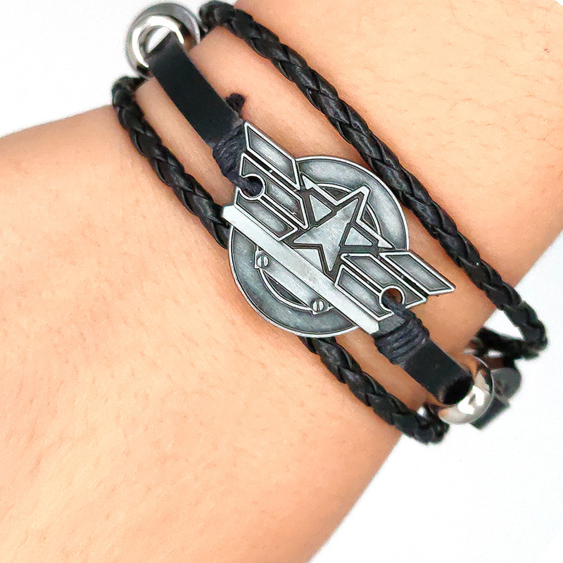 Pulsera Negra Capitan America Gris