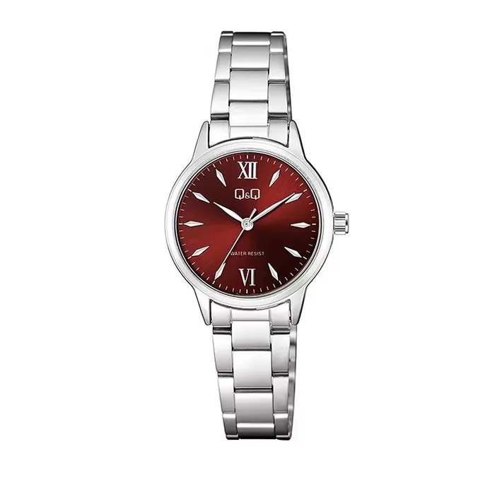 Reloj Q&q Qyq Mujer Q11a-003py Acero Plateado + Estuche 