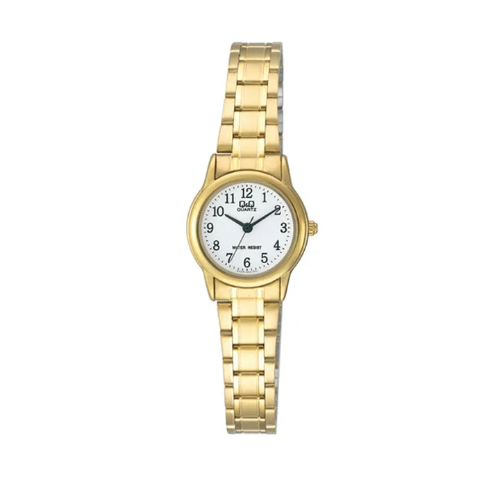 Reloj Para Mujer Q&q Qyq Q589j004y Dorado Acero + Estuche