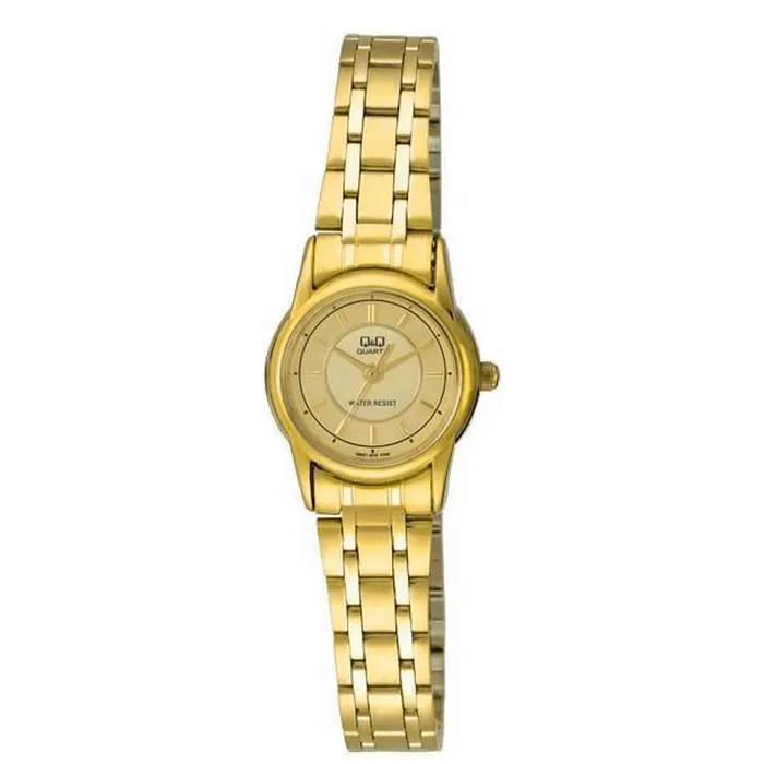 Reloj Mujer Qyq Q&q Q621-010y Acero Dorado Dama + Estuche