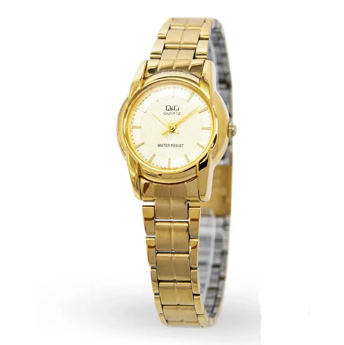 Reloj Mujer Qyq Q&q Q649-010y Dorado Acero Dama + Estuche