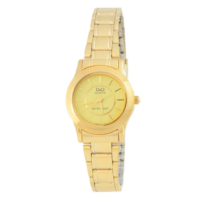 Reloj Para Mujer Q&q Qyq Q685-010y Dorado Acero + Estuche