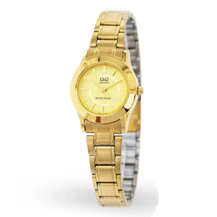 Reloj Para Mujer Q&q Qyq Q685-010y Dorado Acero + Estuche