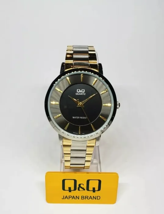 Reloj Q&q Mujer Casual Plata Q944j402y Fondo Negro + Estuche