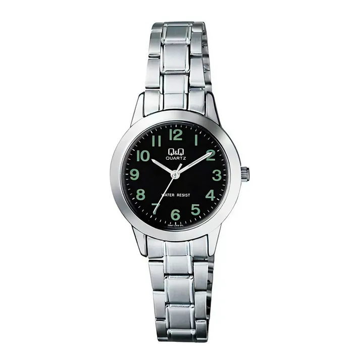 Reloj Mujer Q&q Qyq Q947j205y Acero Plateado Dama + Estuche 