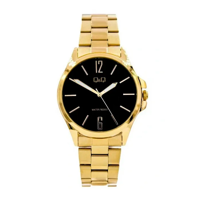 Reloj Para Hombre Q&q Qyq Hombre Qa06j002y Dorado + Estuche