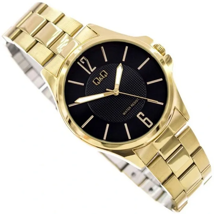 Reloj Para Hombre Q&q Qyq Hombre Qa06j002y Dorado + Estuche