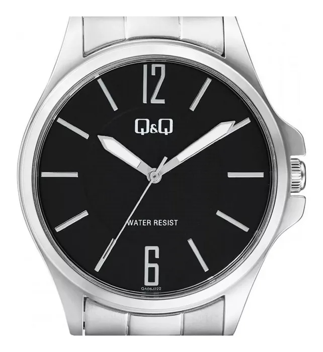 Reloj Q&q Qyq Qa06j222y Plateado Hombre Acero +estuche