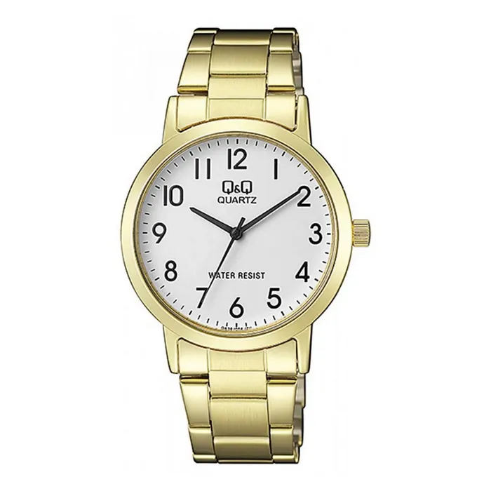 Reloj Para Hombre Q&q Qyq Qa38j004y Dorado Acero + Estuche 