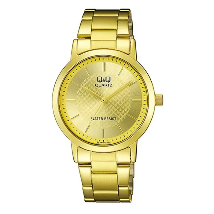 Reloj Para Hombre Q&q Qyq Qa38j010y Dorado Acero + Estuche