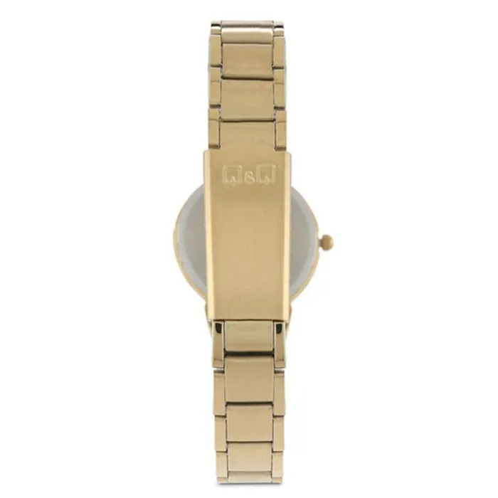 Reloj Mujer Q&q Qa39j003y Dorado Acero Dama + Estuche