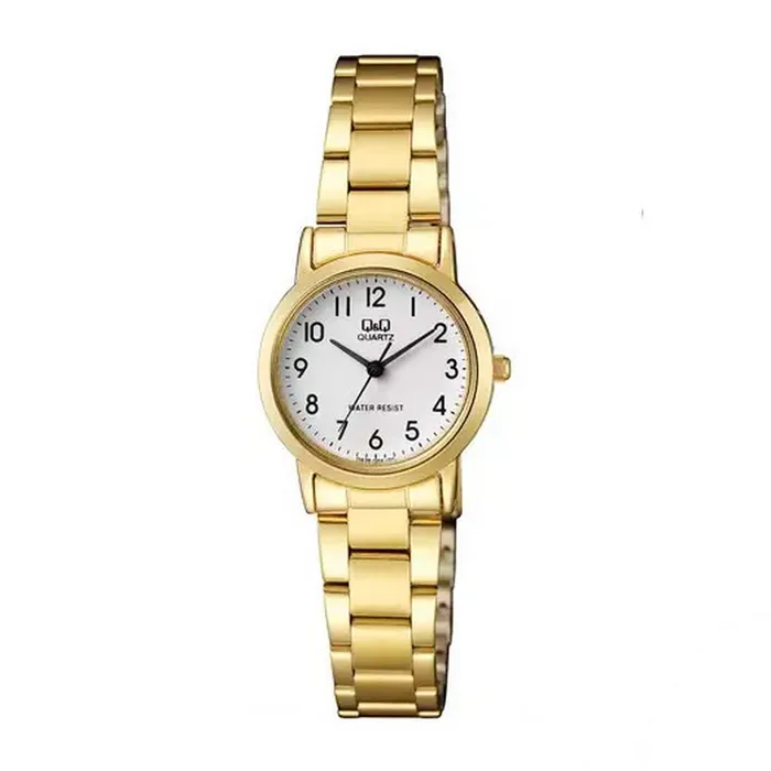 Reloj Mujer Qyq Q&q Qa39j004y Dorado Acero Dama + Estuche