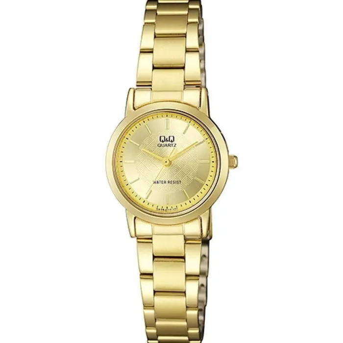 Reloj Q&q Qyq Qa39j010y Dama Dorado Original + Estuche 