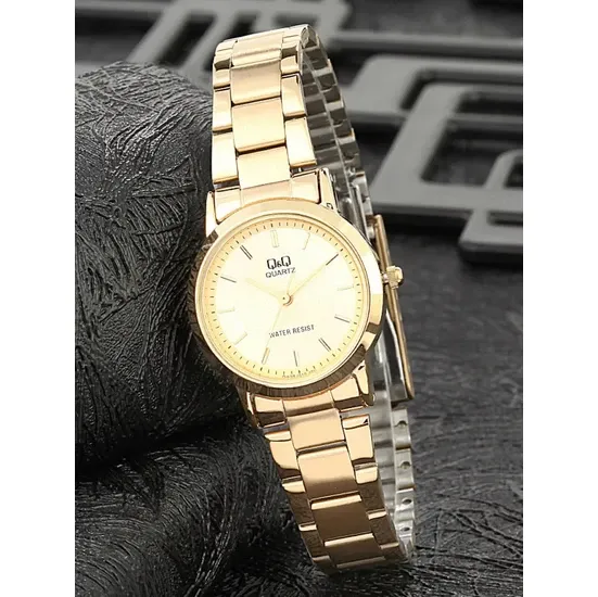 Reloj Q&q Qyq Qa39j010y Dama Dorado Original + Estuche 