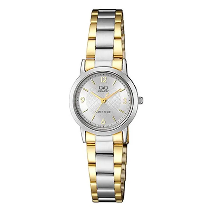 Reloj Para Mujer Qyq Q&q Qa39j404y Bicolor Acero + Estuche 