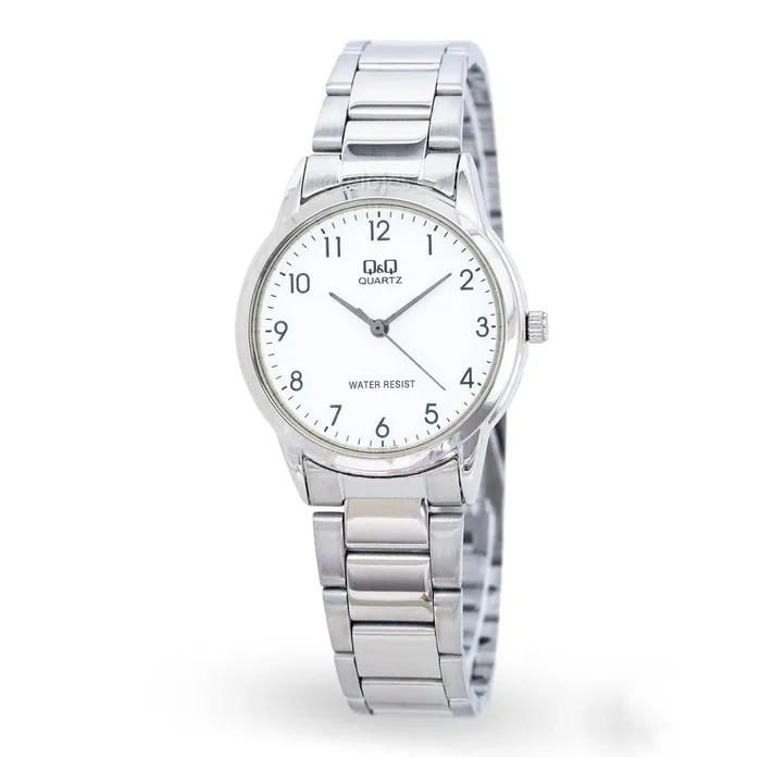 Reloj Para Mujer Q&q Qa45j204y Plateado Acero Dama + Estuche