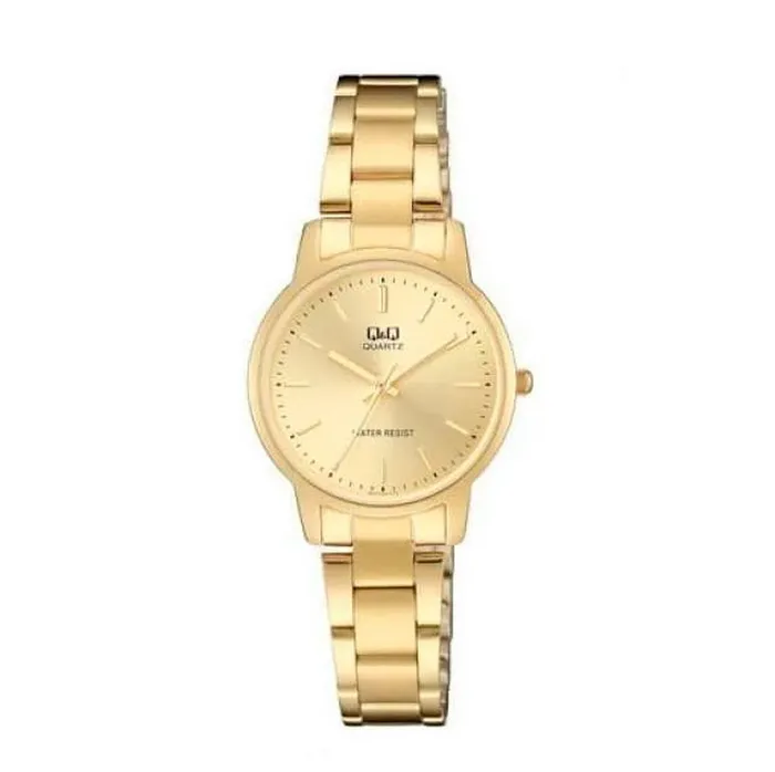 Reloj Q&q Qyq Mujer Qa47j010y Acero Dorado Dama + Estuche