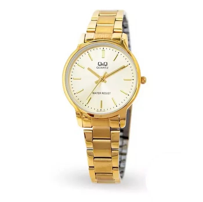 Reloj Q&q Qyq Mujer Qa47j010y Acero Dorado Dama + Estuche