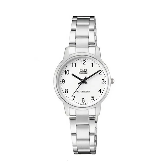 Reloj Para Mujer Qyq Q&q Qa47j204y Plateado Acero + Estuche 