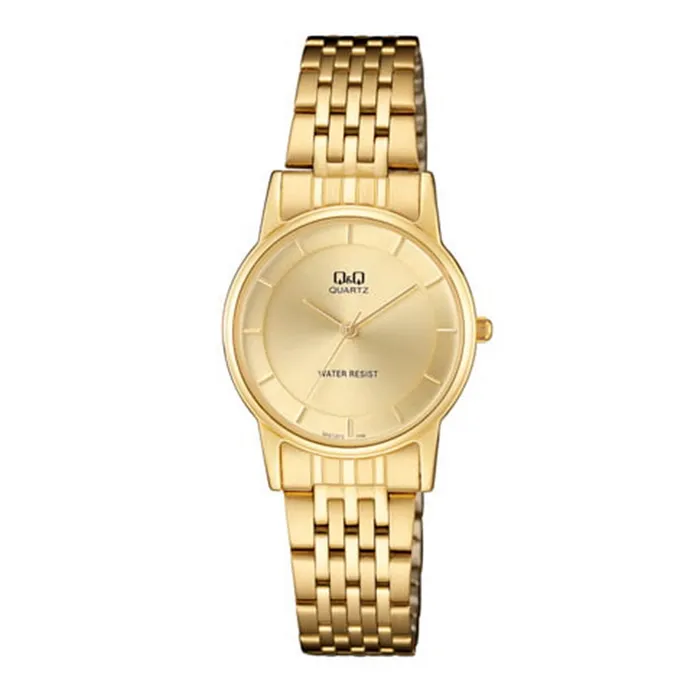 Reloj Q&q Qyq Mujer Qa57j010y Acero Dorado Dama + Estuche