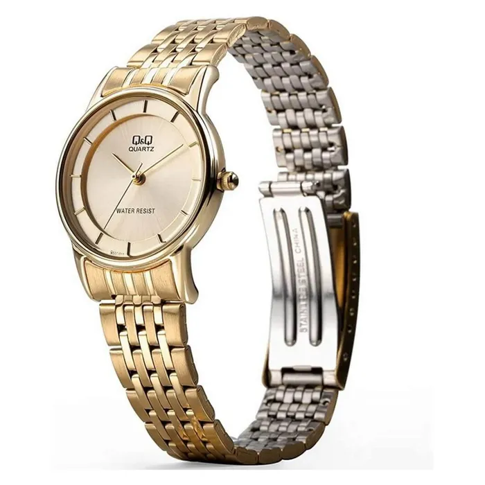 Reloj Q&q Qyq Mujer Qa57j010y Acero Dorado Dama + Estuche