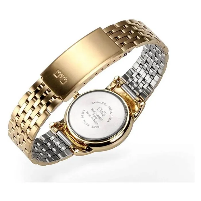 Reloj Q&q Qyq Mujer Qa57j010y Acero Dorado Dama + Estuche