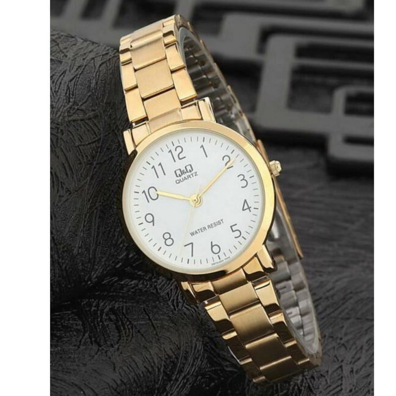 Reloj Q&q Qyq Q979j004y Casual Acero Mujer Dama + Estuche 