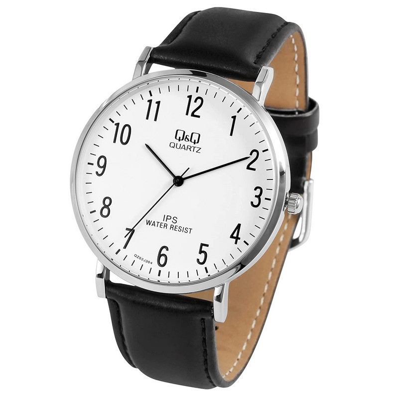 Reloj Q&q Qyq Qz02j104y Casual Cuero Hombre + Estuche 