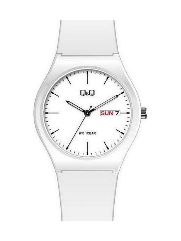 Reloj Q&q Qyq A212j00 Deportivo Unisex Impermeable Blanco + Estuche